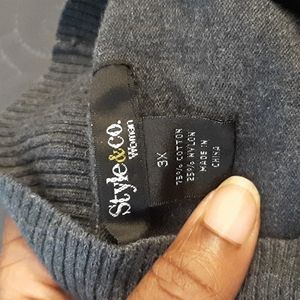 Gray Short Sleeve Sweater 3x